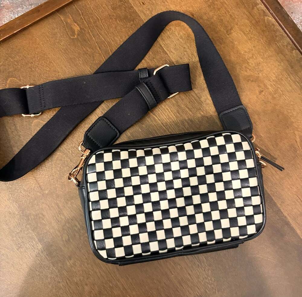 Universal Thread Woven Checkered Crossbody Bag Black White
Trendy